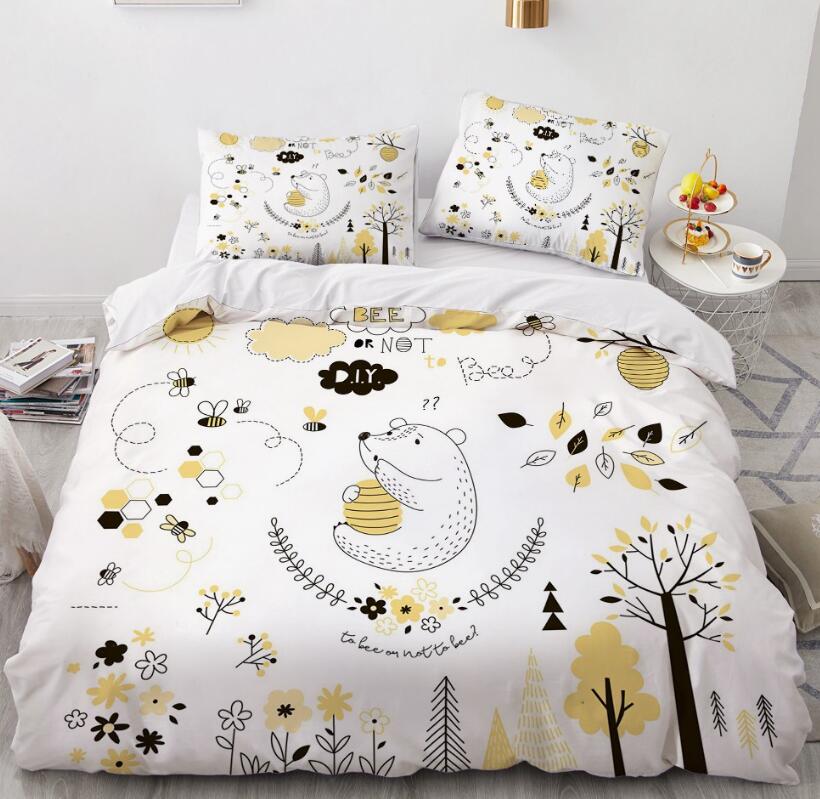 3D Yellow Bear 55142 Bed Pillowcases Quilt