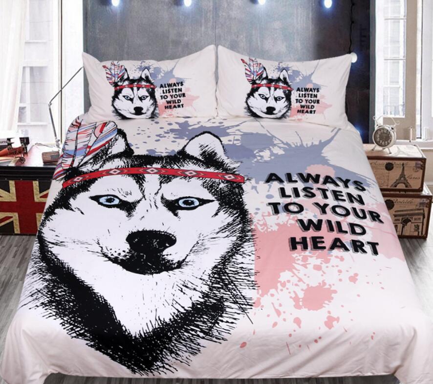 3D New Text Wolf Head 1181 Bed Pillowcases Quilt