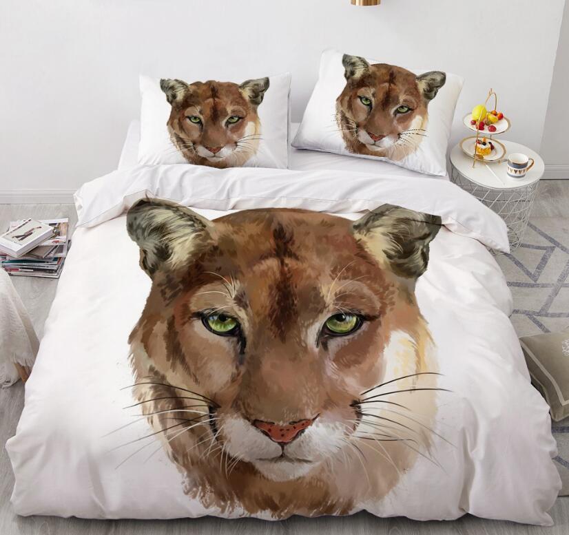 3D Lioness Head 067 Bed Pillowcases Quilt