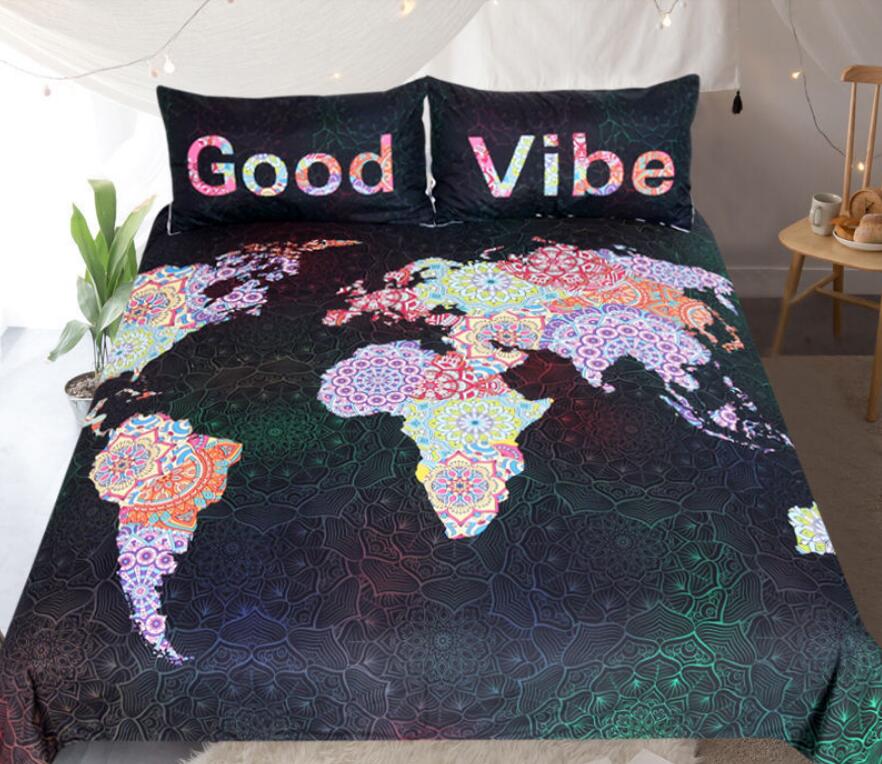 3D Fancy Map 1110 Bed Pillowcases Quilt