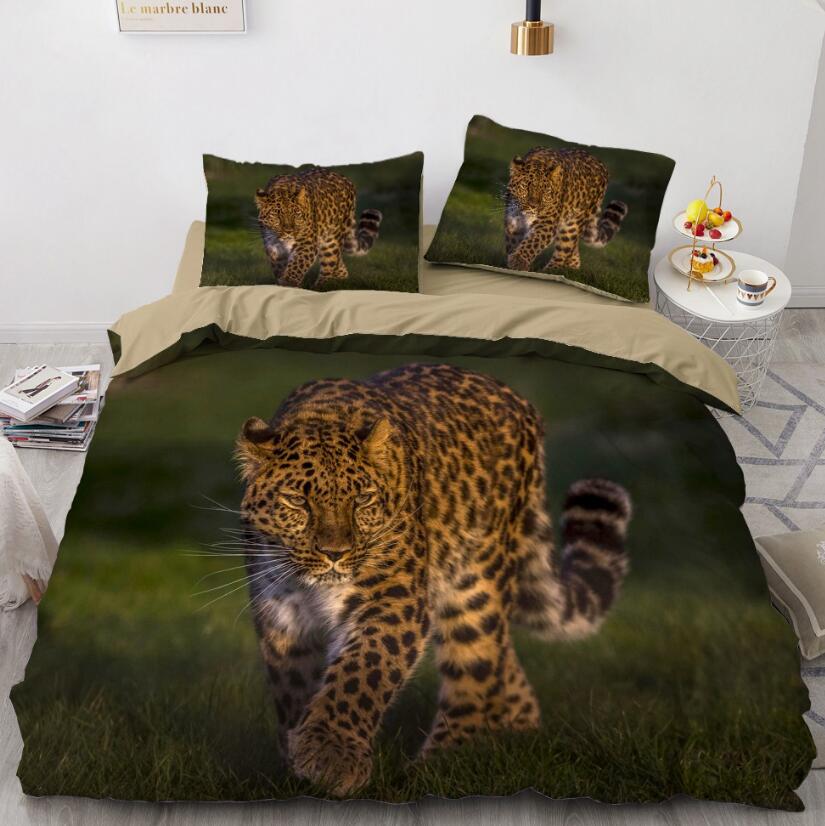 3D Grass Leopard 056 Bed Pillowcases Quilt