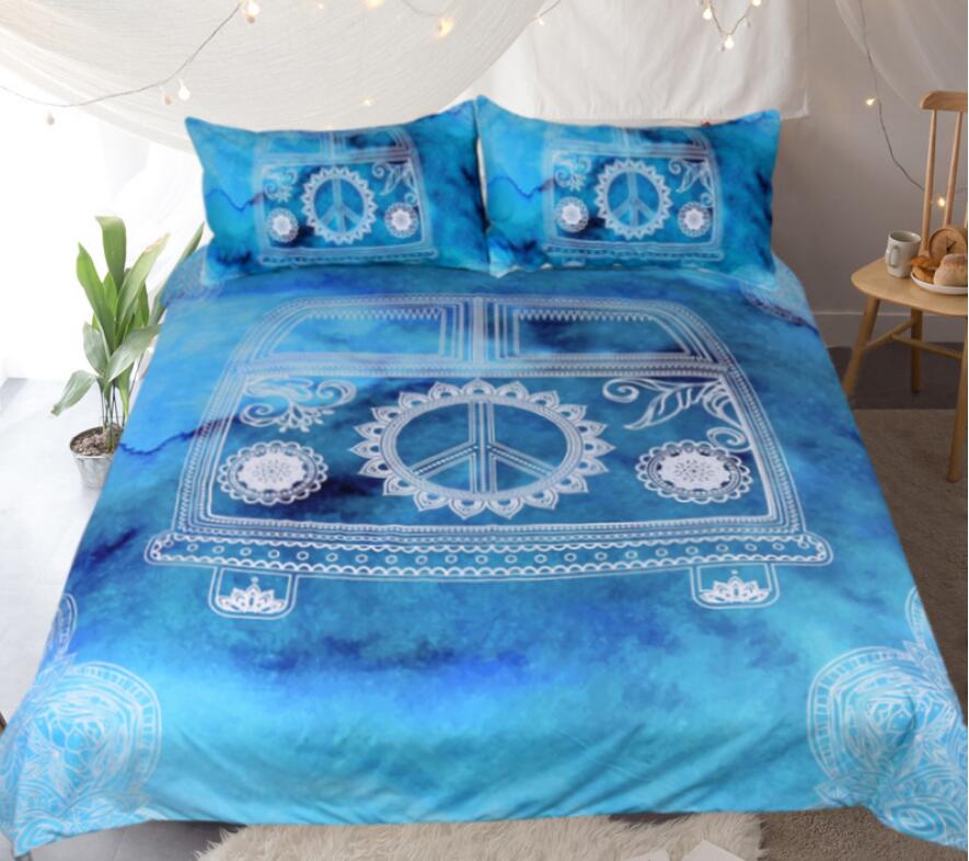 3D Ink Blue Car 1149 Bed Pillowcases Quilt