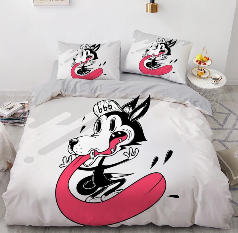 3D Cartoons Dog Big Tongue 55175 Bed Pillowcases Quilt
