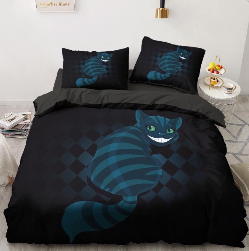 3D Cartoons Smiling Cat Diamond 55180 Bed Pillowcases Quilt