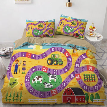 3D Farm Map 077 Bed Pillowcases Quilt