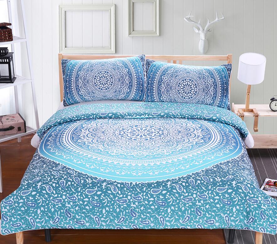 3D Sky Blue 9023 Bed Pillowcases Quilt