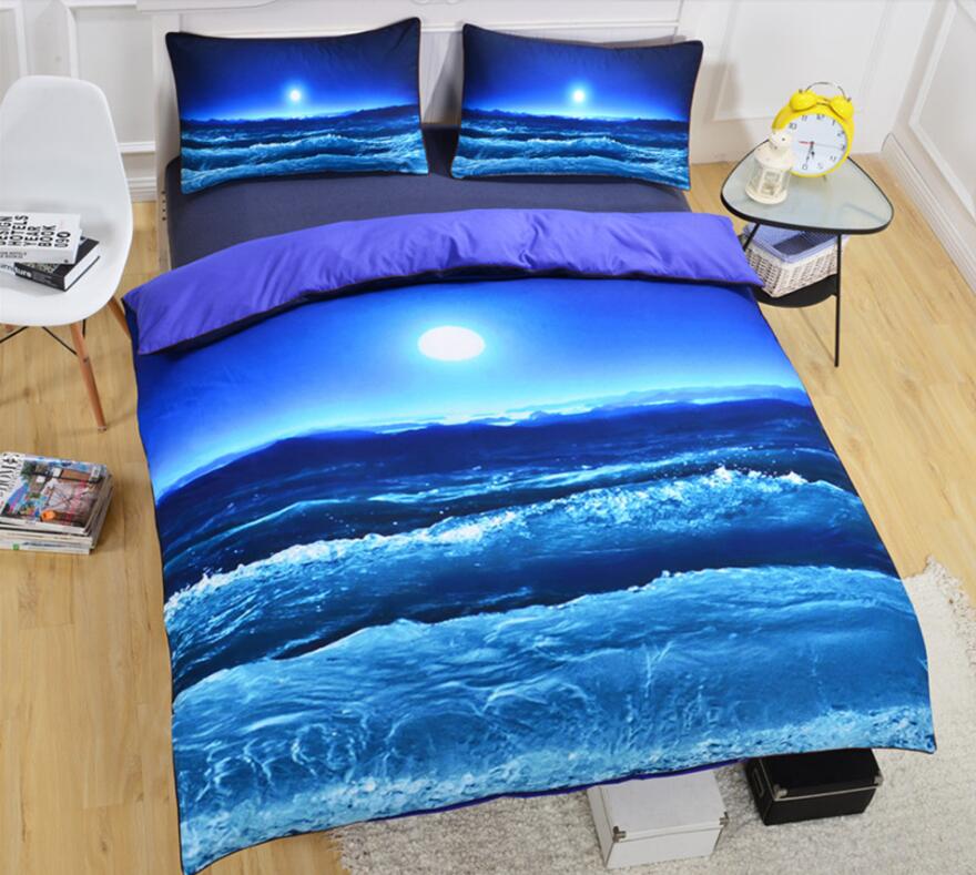 3D Moon Waves 1055 Bed Pillowcases Quilt