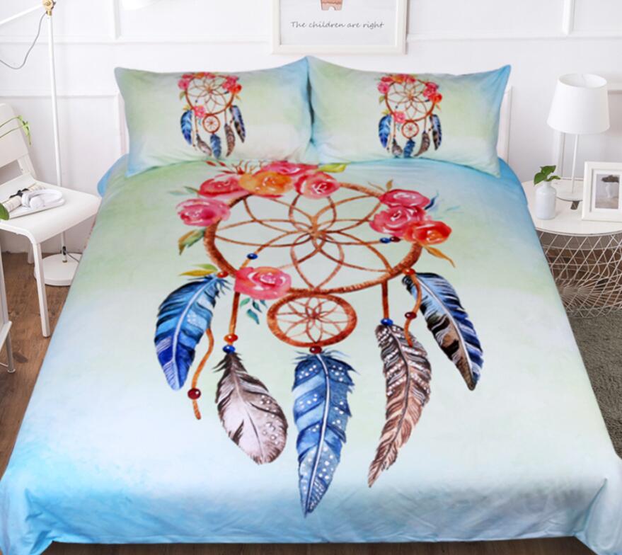 3D Rose Surround 9010 Bed Pillowcases Quilt