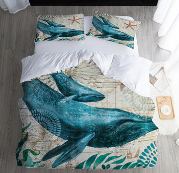 3D Big Whale 1053 Bed Pillowcases Quilt