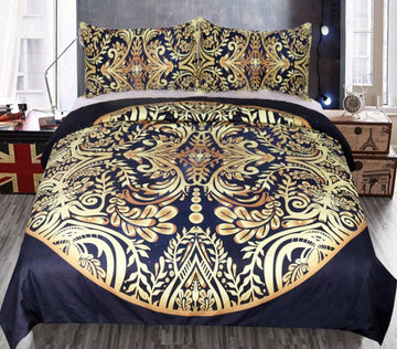 3D Gold Pattern 1062 Bed Pillowcases Quilt