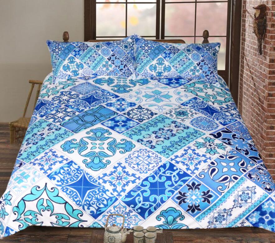 3D Blue Pattern 1171 Bed Pillowcases Quilt
