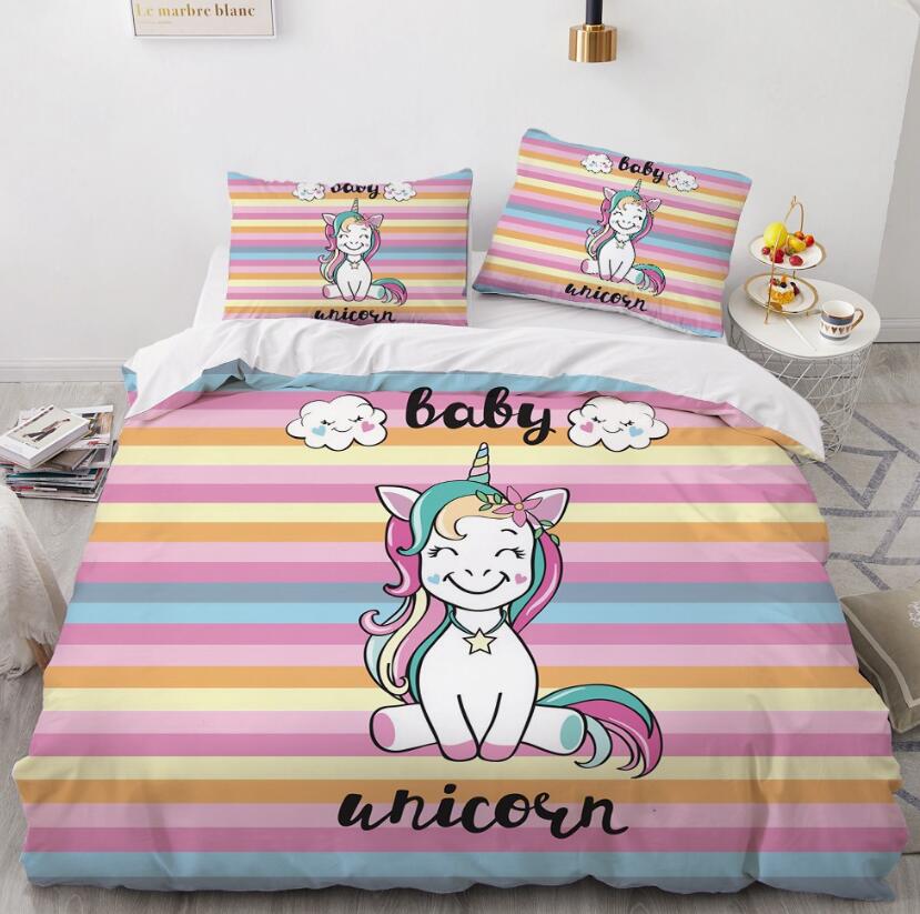 3D Smile Unicorn 178 Bed Pillowcases Quilt