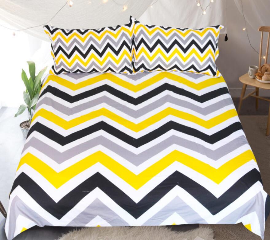 3D Yellow Black Ripple 9056 Bed Pillowcases Quilt