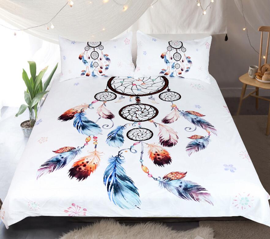 3D Feather Dream Catcher 1098 Bed Pillowcases Quilt