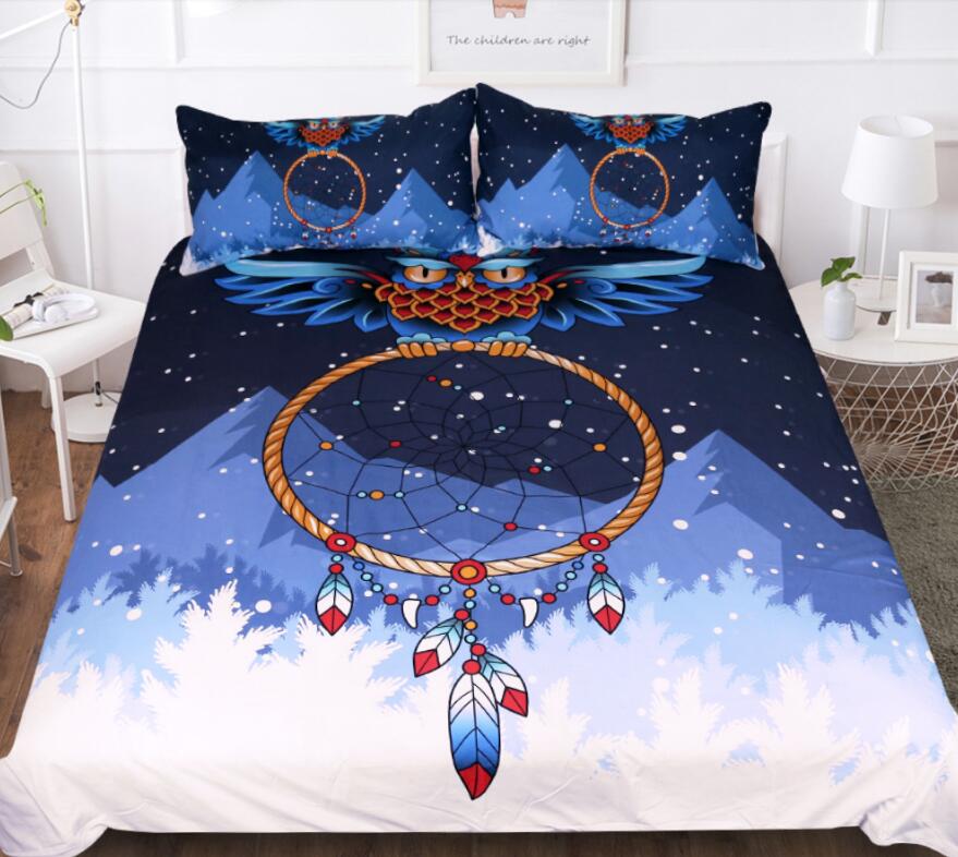 3D Owl Dream Catcher 1099 Bed Pillowcases Quilt