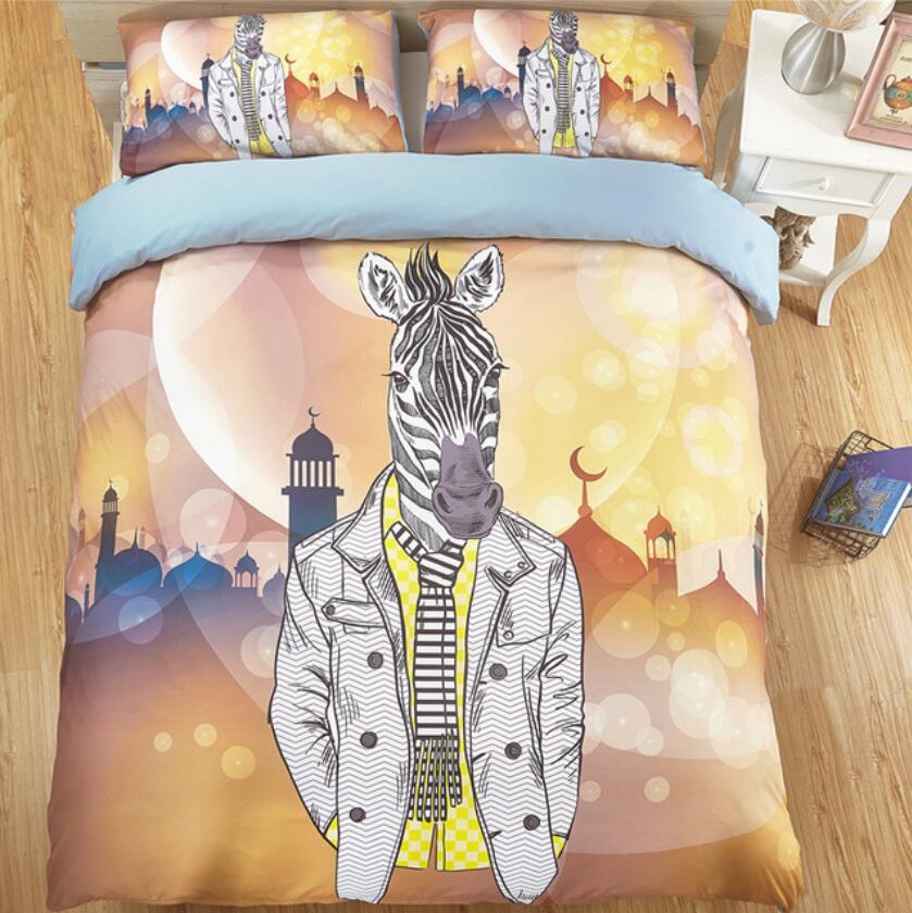 3D Fashion Zebra Man 1112 Bed Pillowcases Quilt