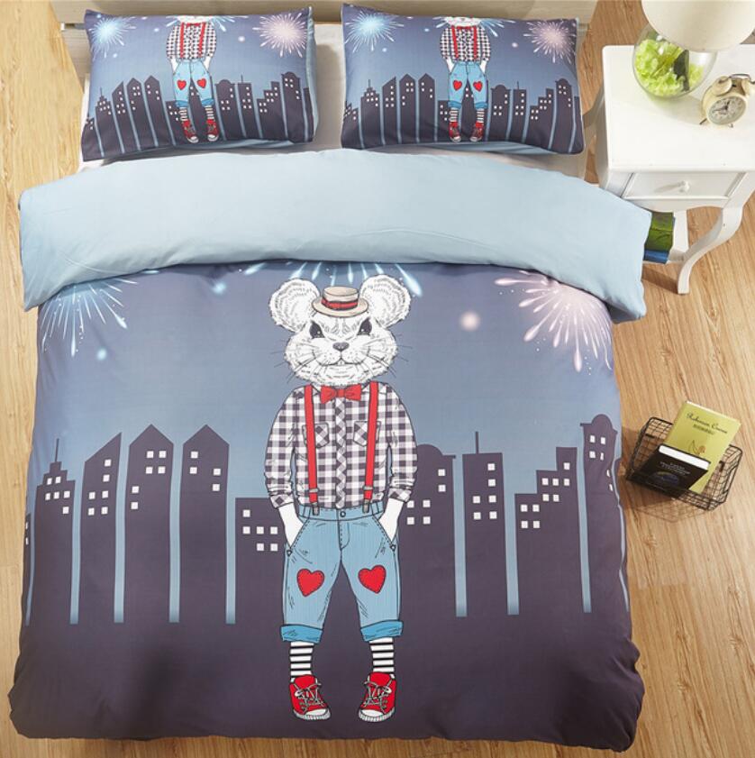 3D Rat Brother 9003 Bed Pillowcases Quilt