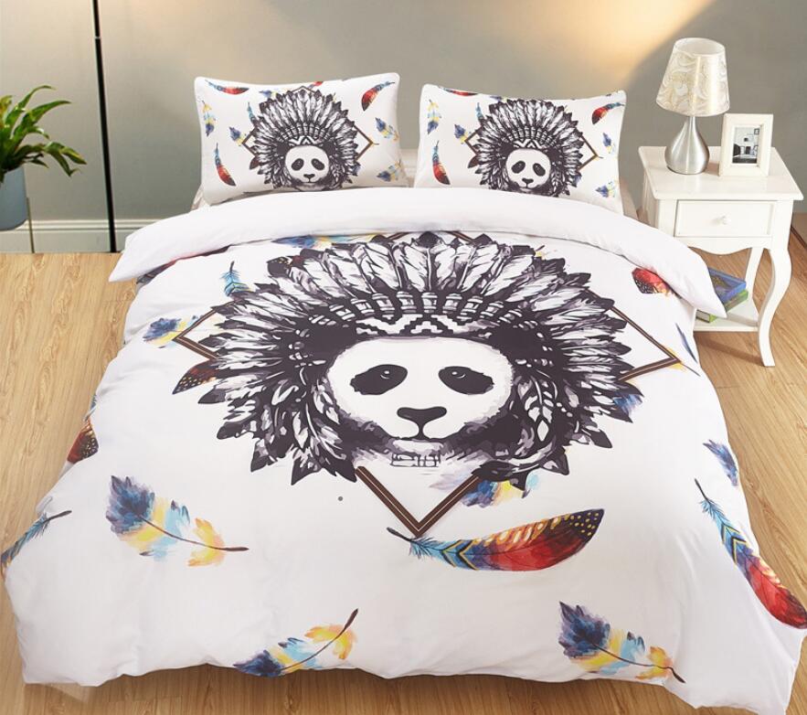 3D Indian Panda 1192 Bed Pillowcases Quilt