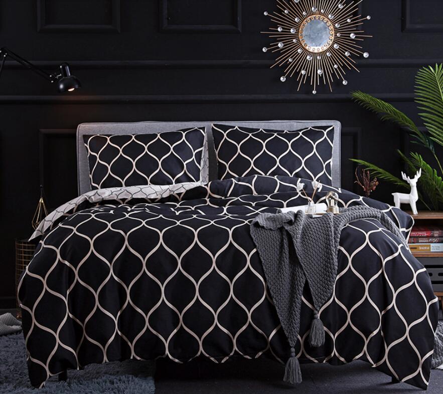 3D Black Round Diamond 1188 Bed Pillowcases Quilt