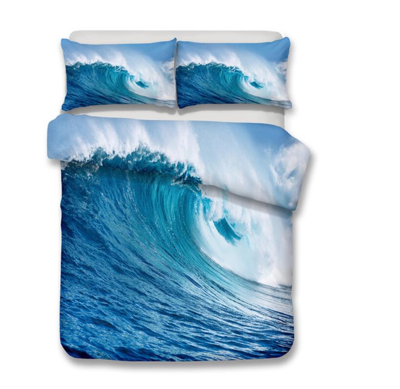 3D Waves 1013 Bed Pillowcases Quilt