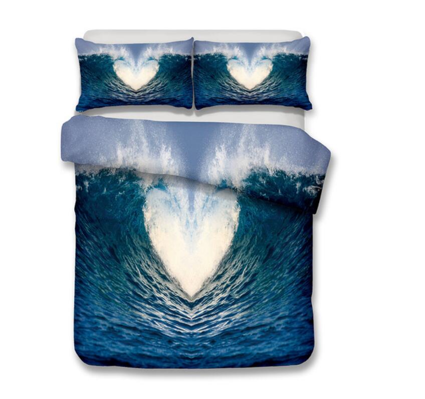 3D Love Waves 1023 Bed Pillowcases Quilt