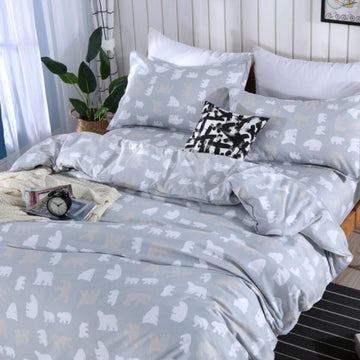 3D Light Grey Bear 1039 Bed Pillowcases Quilt