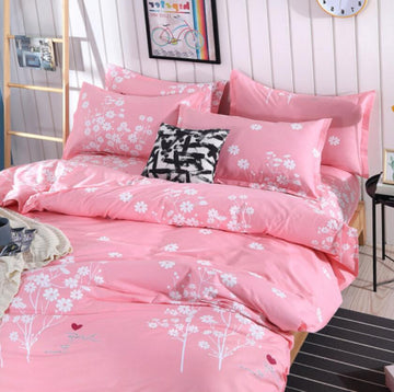 3D Pink White Flower 1199 Bed Pillowcases Quilt