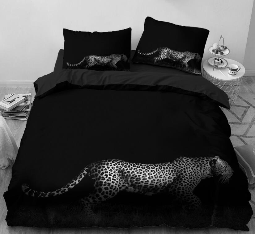 3D Black And White Leopard Side  049 Bed Pillowcases Quilt