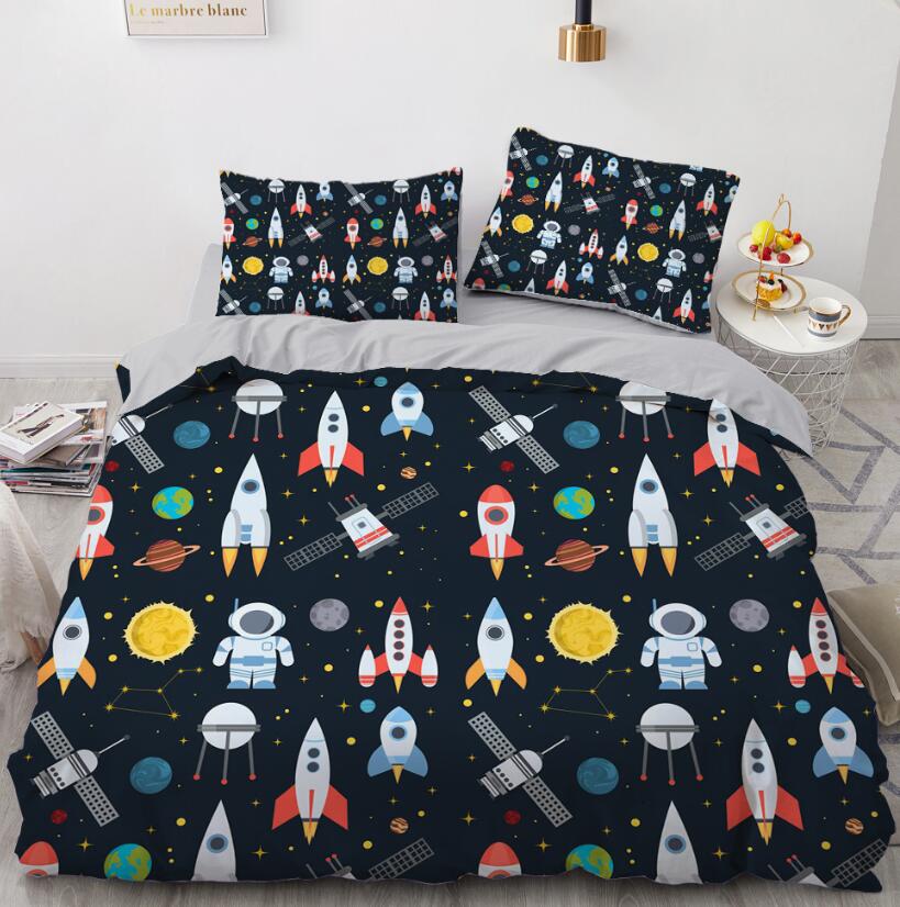 3D Cartoons Rocket 029 Bed Pillowcases Quilt