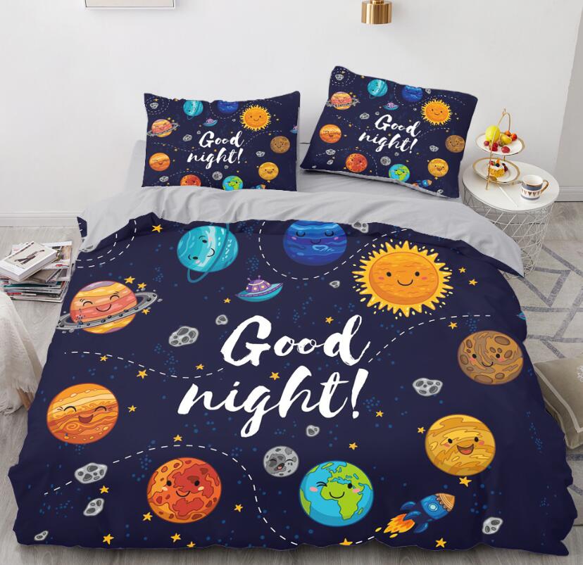 3D Cartoons Planet 030 Bed Pillowcases Quilt
