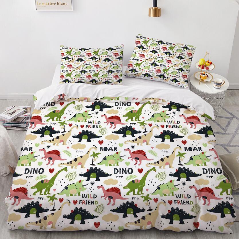 3D Cartoons Dinosaur 033 Bed Pillowcases Quilt