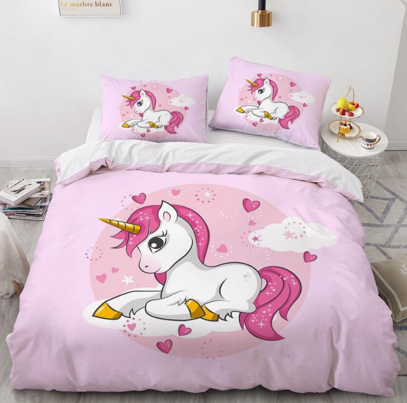 3D Little Unicorn 158 Bed Pillowcases Quilt