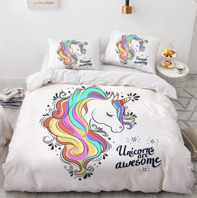 3D Rainbow Hair Unicorn 169 Bed Pillowcases Quilt