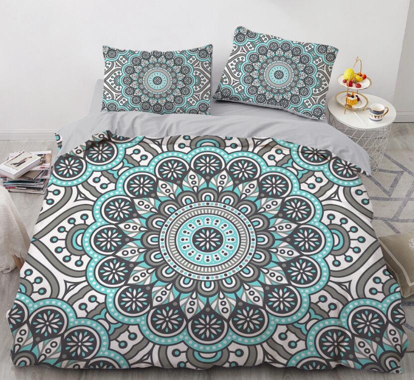 3D Gray Green Pattern Totem 88171 Bed Pillowcases Quilt