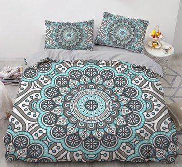 3D Gray Green Pattern Totem 88171 Bed Pillowcases Quilt