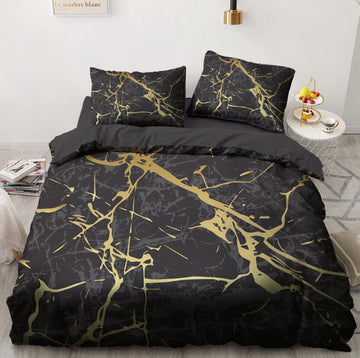 3D Black Marble 9121 Bed Pillowcases Quilt
