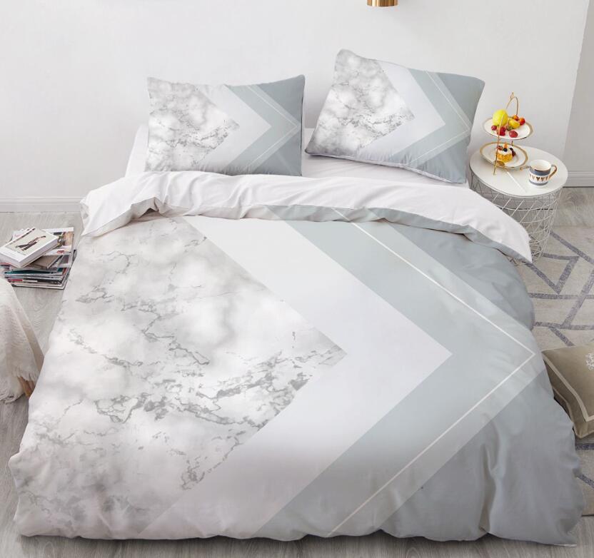 3D Gray 9120 Bed Pillowcases Quilt
