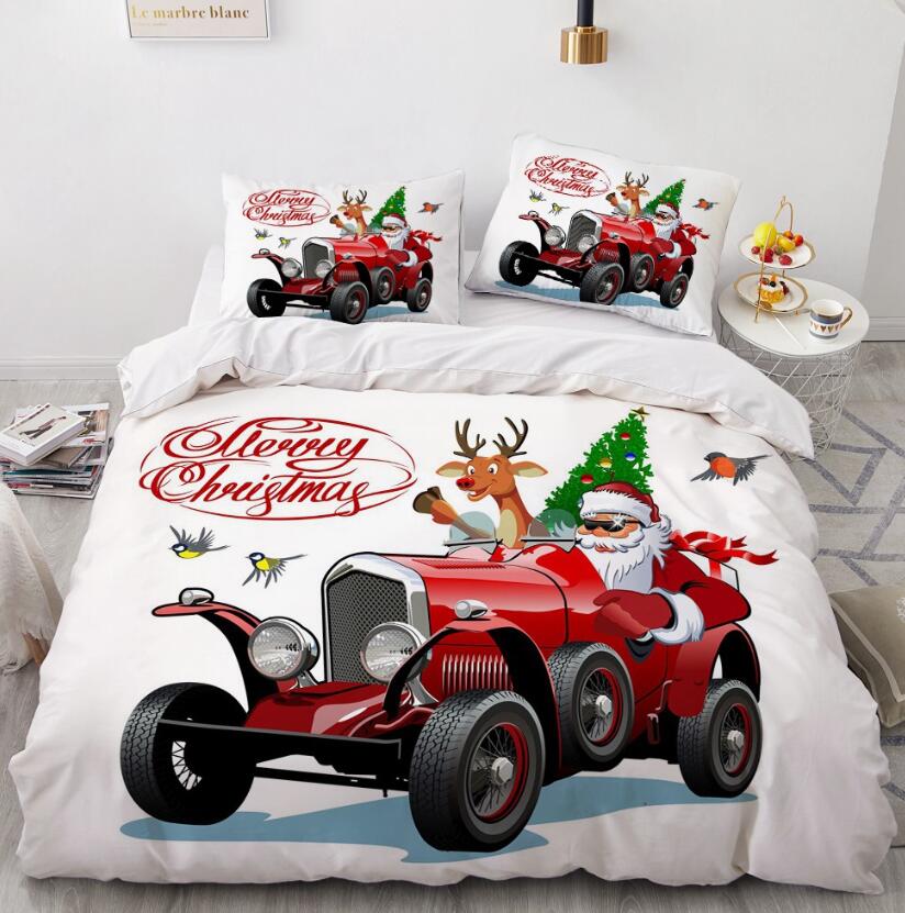 3D Christmas Tree Car 9146 Bed Pillowcases Quilt