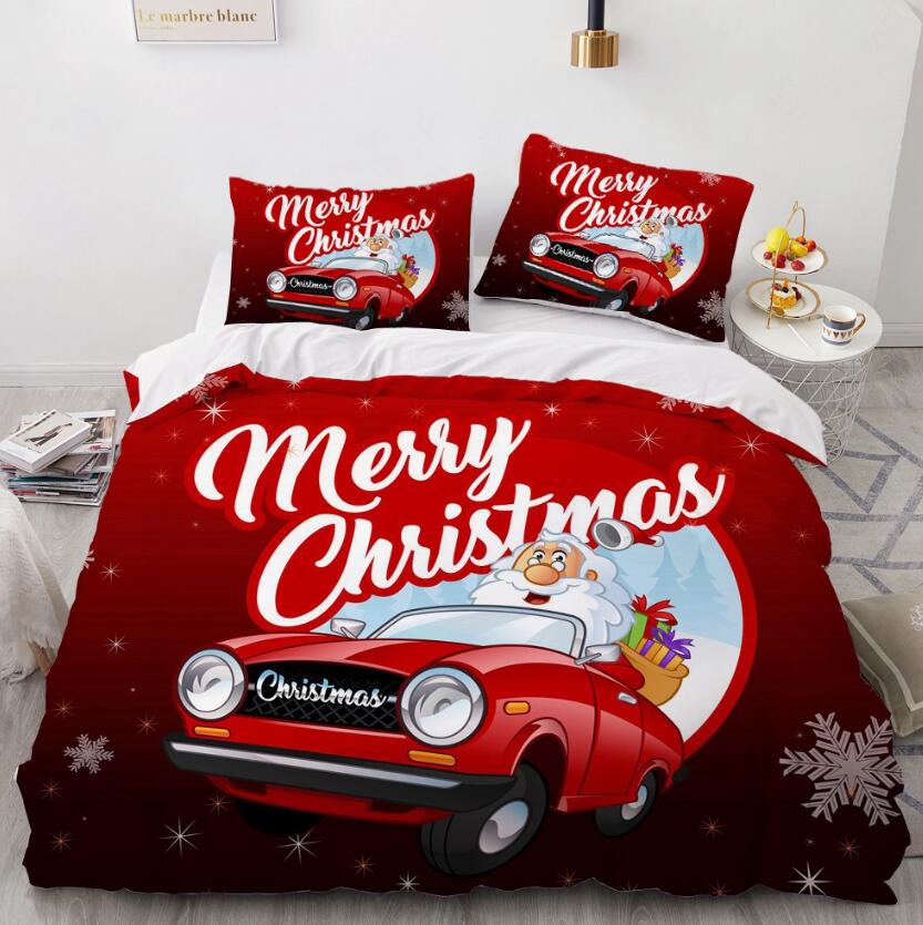 3D Cartoon Red Car 9153 Bed Pillowcases Quilt