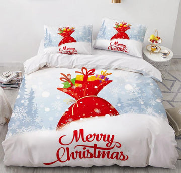 3D Snow Christmas Gift 9154 Bed Pillowcases Quilt