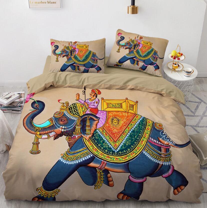 3D Indian Elephant 88144 Bed Pillowcases Quilt