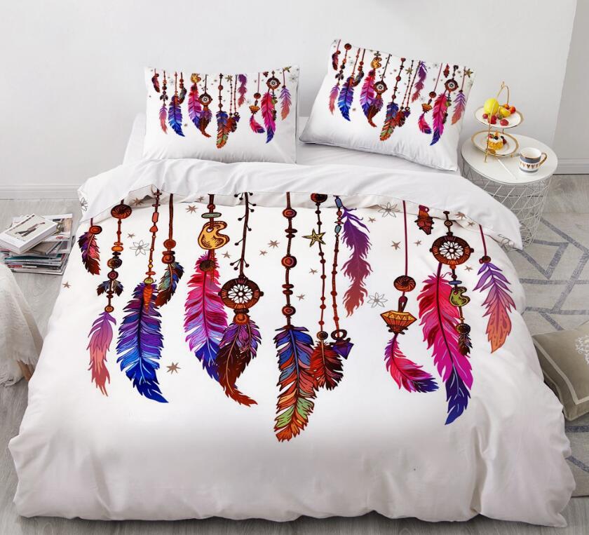 3D Feather 88148 Bed Pillowcases Quilt
