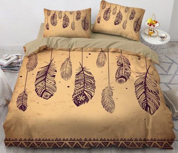 3D Feather Pattern 88149 Bed Pillowcases Quilt