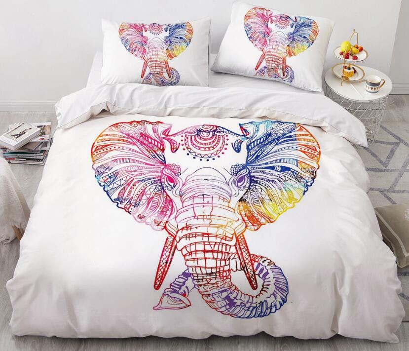 3D Color Elephant Head 88142 Bed Pillowcases Quilt
