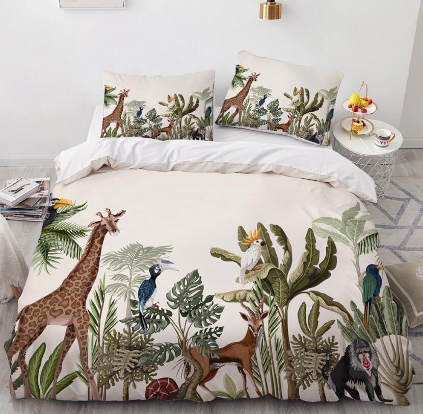 3D Jungle Giraffe 77163 Bed Pillowcases Quilt