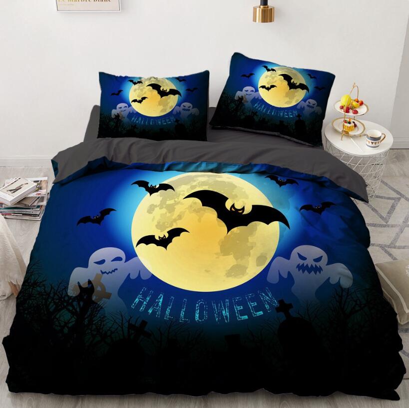 3D Moon Bat 8035 Bed Pillowcases Quilt