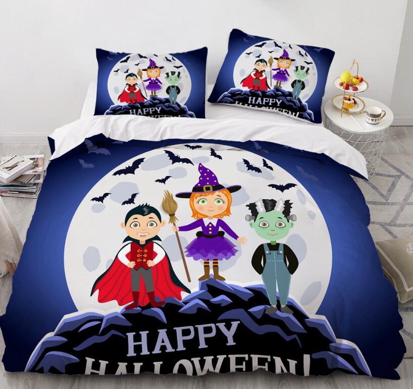 3D Moon Vampire 8036 Bed Pillowcases Quilt
