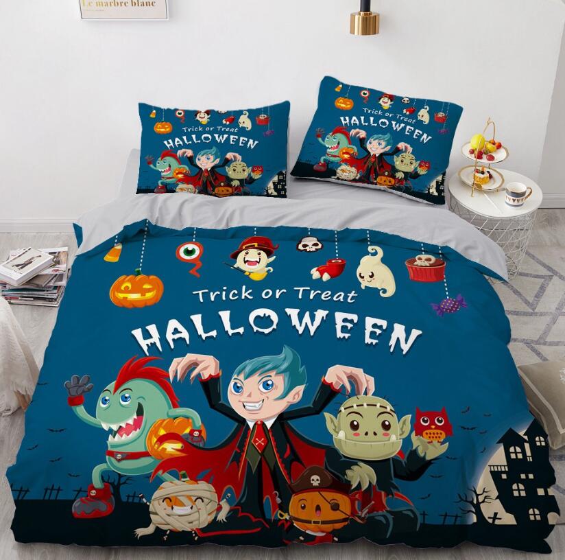 3D Cartoon Happy Halloween 8037 Bed Pillowcases Quilt
