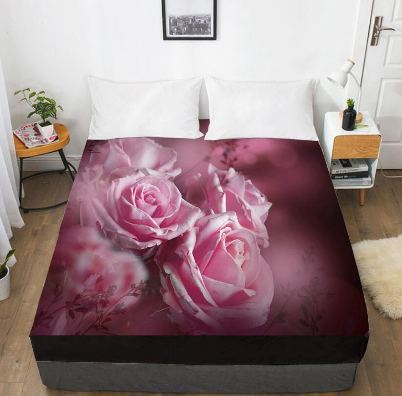 3D Pink Rose 9175 Bed Pillowcases Quilt