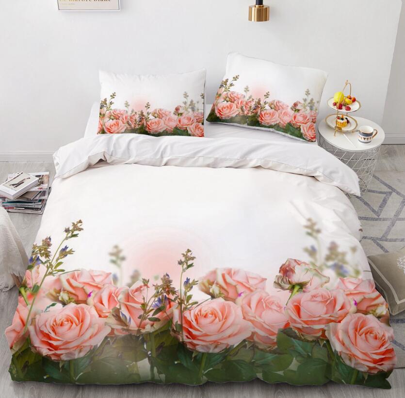 3D Rose Bush 9178 Bed Pillowcases Quilt